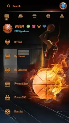 (FREE) GO SMS BASKETBALL THEME android App screenshot 0