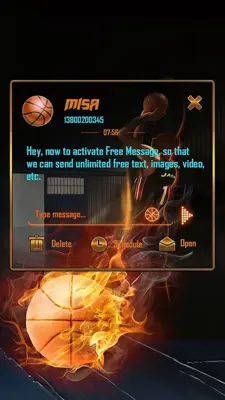 (FREE) GO SMS BASKETBALL THEME android App screenshot 1