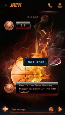 (FREE) GO SMS BASKETBALL THEME android App screenshot 2