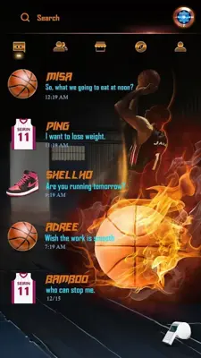 (FREE) GO SMS BASKETBALL THEME android App screenshot 3